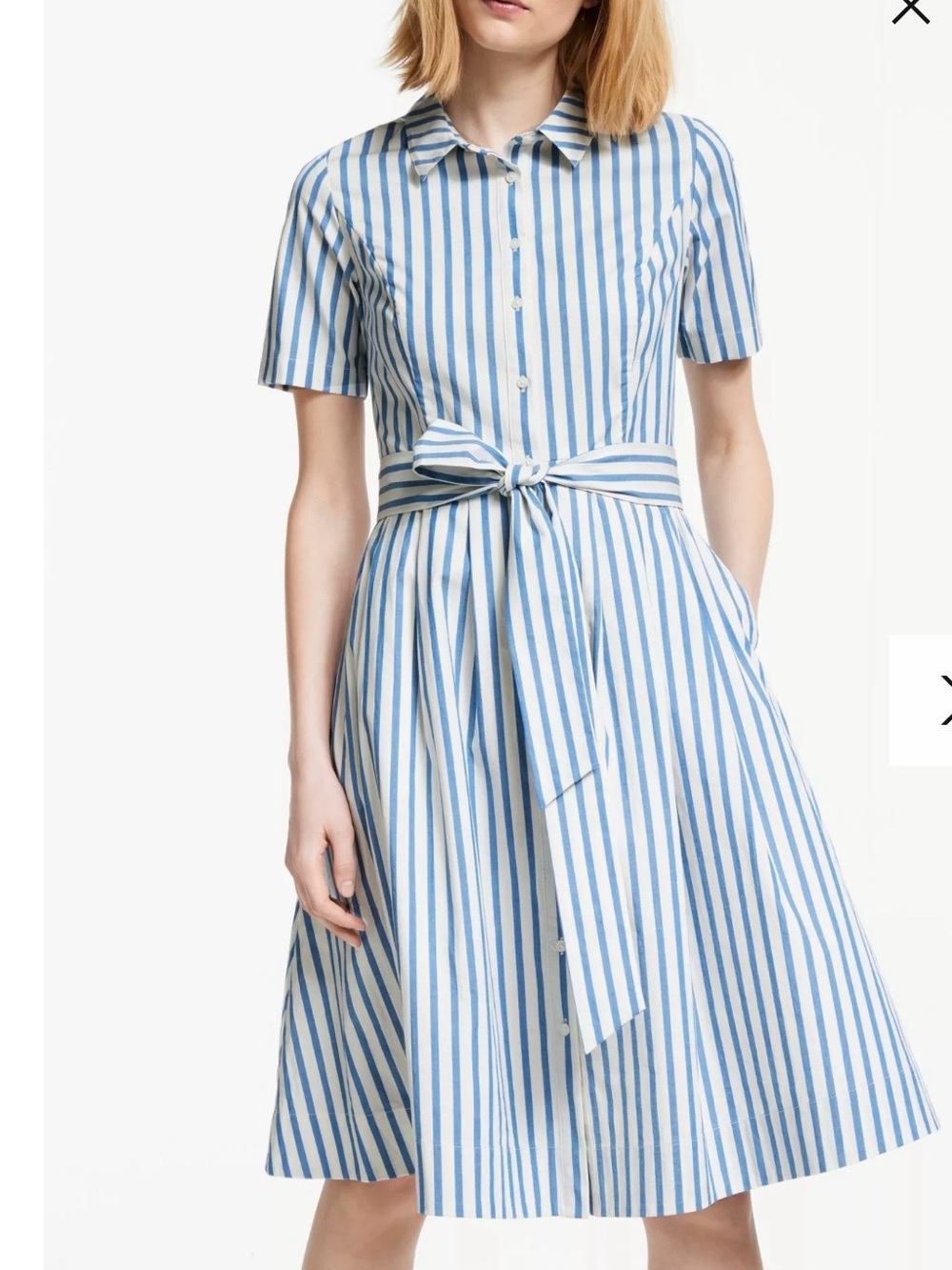 Boden Boden Anastasia Striped Shirt Dress - size 6L (No Belt)